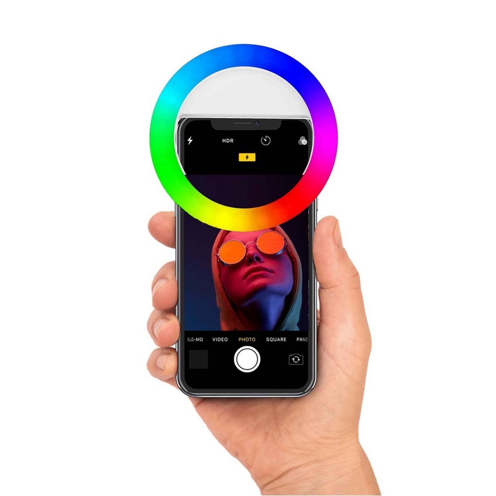 Bower RGB Phone Clip LED Light for Selfies, Makeup Apply, and More; White